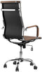 Feel Furniture Luxe Bureaustoel - Hoge Rugleuning - Cognac Zilver
