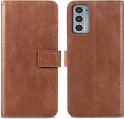 iMoshion Hoesje Geschikt voor Motorola Edge 20 Hoesje Met Pasjeshouder - iMoshion Luxe Bookcase - Bruin