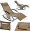SoBuy OGS28-BR - Tuinstoel - Bruine Metal Schommelstoel met Verstelbare Hoofdsteun