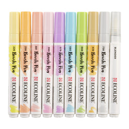 Talens - Brushpen ecoline set 10 stuks pastel