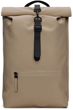 Rains Rolltop Rucksack W3 - Waterafstotende Rugzak - Beige (18 liter)