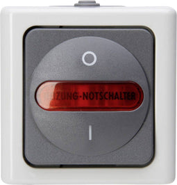 Kopp 562356009 BlueElectric Compleet Verwarmingsnoodschakelaar spatwaterdicht Grijs 1 stuks