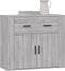vidaXL - Dressoir - 80x33x70 - cm - bewerkt - hout - grijs - sonoma - eikenkleurig