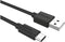 PSA Parts USB5031A - USB 2.0 naar Type-C kabel - 1 meter - Zwart