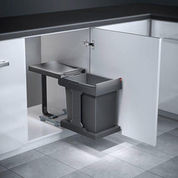 Hailo AS Solo - Prullenbak - 20 Liter Inhoud - Met Pull-out Systeem - Donkergrijs
