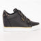 GUESS Faster2 - Hoge sneakers - Leer - Wedgehak 8 cm - Zwart - Maat 39