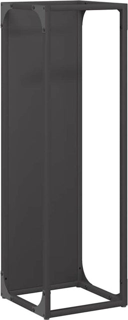 vidaXL - Brandhoutrek - 25x25x80 - cm - koudgewalst - staal - zwart