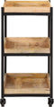 vidaXL - Keukentrolley - 60x40x80 - cm - massief - ruw - mangohout