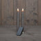 Anna's Collection LED dinerkaarsen - 23 cm - warm wit licht - grijs (2 stuks)
