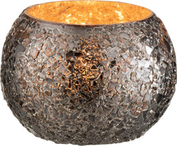 J-Line windlicht Gebroken - glas - zwart