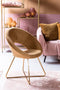 Light & Living Stoel Charlie - Karamel/Goud - Velvet