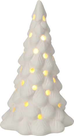 Porseleinen Kerstboom met Led , Set van 6 stuks