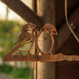 Birdwise tuindecoratie huismus stelletje cortenstaal