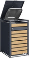 AXI Lucas metalen Containerombouw Antraciet/houtlook - Kliko ombouw voor 1 afvalcontainer – Max. 240L – Goede ventilatie