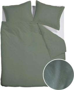 Ambiante Bamboo Uni - Dekbedovertrek Lits-Jumeaux - 52% katoen 48% bamboe - Groen (1 stuk)