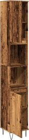 vidaXL - Badkamerkast - 30x30x190 - cm - bewerkt - hout - oud - houtkleurig