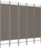 vidaXL - Kamerscherm - met - 5 - panelen - 300x200 - cm - stof - antracietkleurig
