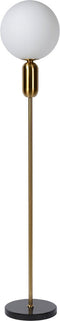 Atmooz - Vloerlamp Eden - Staande Lamp - Stalamp - Woonkamer - Goud Brons en Zwart marmer en Wit glas - Hoogte 165cm - Glas en Metaal