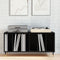 vidaXL - Recordkast - Zwart - Eiken - 100x38x48 - cm - Gerecycled - Hout