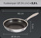Arbaer Koekenpan Ø 24 cm - Bakpan Inductie, Elektrisch, Keramisch & Gas - Met Honingraat Anti-aanbaklaag - RVS Pan met Hittevrij Handvat