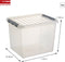 Sunware - Q-line opbergbox 52L transparant metaal - 50 x 40 x 38 cm