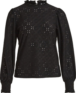 Vila Vikawa - Blouse L/s - Opstaande kraag - Zwart (2022)