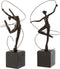 J-Line decoratie Gymnaste - polyresin - donkerbruin - 2 stuks