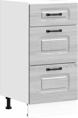 vidaXL - Keuken - onderkast - Kalmar - bewerkt - hout - grijs - sonoma - eiken
