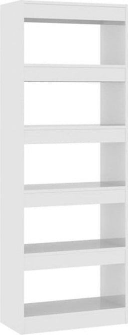 vidaXL - Boekenkast/kamerscherm - 60x30x166 - cm - bewerkt - hout - hoogglans - wit