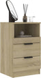 vidaXL - Nachtkastje - bewerkt - hout - sonoma - eikenkleurig