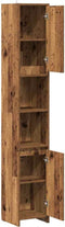 vidaXL - Badkamerkast - 30x30x183,5 - cm - bewerkt - hout - oud - houtkleurig