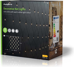 Nedis Decoratieve Net Verlichting - Warm Wit - 320 LED's - 3 x 1.5 m - Licht effecten: 7 - Binnen & Buiten - Netvoeding