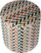 Atmooz - Poef Alice - Katori Mandarin - Ronde voetenbank - Velvet Straight Match patroon - 45cm