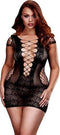 Corset Front Lace Mini Dress Queen Size Baci Lingerie BW3126
