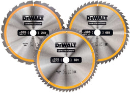 DeWalt DT1964-QZ - Cirkelzaagbladen set - 305 x 30 mm - 24t 48t 60t (3 stuks)
