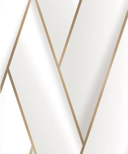 DUTCH WALLCOVERINGS Behang Geometric wit en goudkleurig