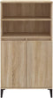 vidaXL - Hoge - kast - 60x36x110 - cm - bewerkt - hout - sonoma - eikenkleurig
