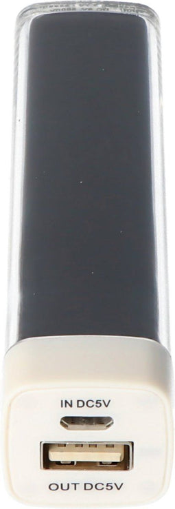 Powerbank Li-ion batterij met 2200 mAh met zwarte behuizing