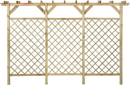 vidaXL - Tuinhek - met - latwerk - en - pergola - 300x50x200 - cm - geïmpregneerd - hout