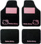 Hello Kitty KIT3013 - Vloermattenset - Antislip - Zwart Roze (4 pcs)