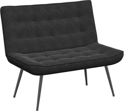 vidaXL - Bankje - 110x74x84 - cm - fluweel - zwart