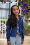 B. Nosy - Meisjes Jas - Panterprint - Navy Blue (2022)