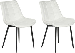 MELROSE II - Eetkamerstoel set van 2 - Crème - Fluweel