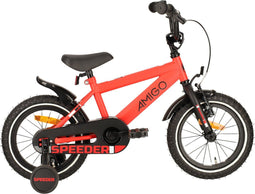 AMIGO Speeder Jongensfiets 14 Inch - Kinderfiets voor 3 tot 5 Jaar - 95-110 cm - Rood/