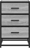 vidaXL - Nachtkastje - 40x34,5x60cm - bewerkt - hout&metaal - grijs - sonoma - eiken