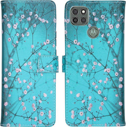 iMoshion Hoesje Geschikt voor Motorola Moto G9 Power Hoesje Met Pasjeshouder - iMoshion Design Softcase Bookcase - Meerkleurig / Blossom