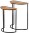 Bijzettafel Bruin Zwart Metaal Ijzer Hout MDF 62,5 x 62,5 x 73 cm 62,5 x 31 x 73 cm (2 Stuks)