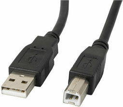 USB A to USB B Cable Lanberg CA-USBA-10CC-0005-BK Black