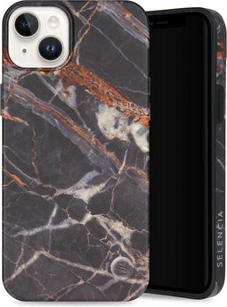 Selencia iPhone 14 Plus - Back Cover - 100% gerecycled - Zwart Marmer