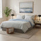 Fleece Dekbedovertrekset met Geruite Print - Wit, Grijs & Beige - 2-Persoonsbed